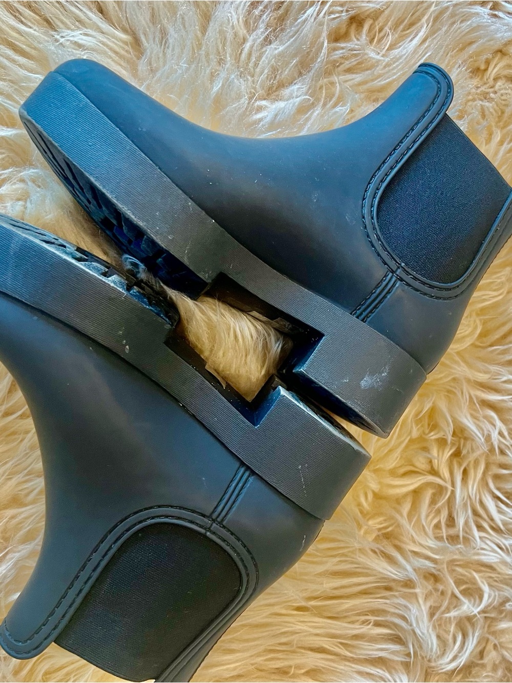 Jeffrey Campbell Men’s  Rain Boots in Navy Blue - Picture 2 of 8